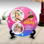 Happy birthday round table clock for birthday
