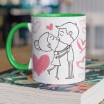 Coffee mug with print - All Love is beautiful but ours is my favorite - Green mug