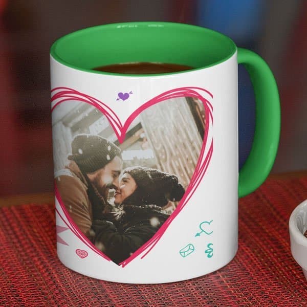 Coffee mug with print – Happy Valentine’s day, I Love you – White mug