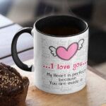 Happy Anniversary - Black color Coffee mug with print