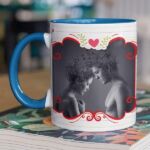 Coffee mug with print says  I Love you - Blue mug
