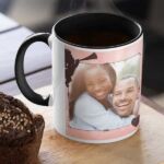 Coffee mug with print - Love, I only have eyes for you - Black mug