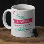 Lovers in a moped - Mug with print - White mug