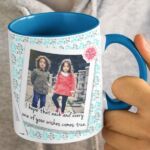 Coffee Mug with Print - Happy Birthday, On Your day - Blue mug