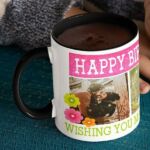 Coffee Mug with Print - Happy Birthday To My Better Half - Black mug