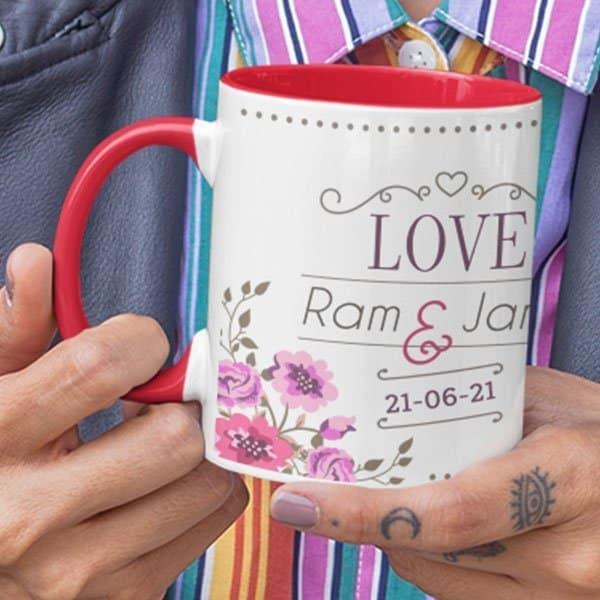 Personalized Wedding Anniversary Coffee Mug With Print