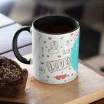 Love - Black color Coffee mug with print