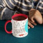 Love - Red color Coffee mug with print