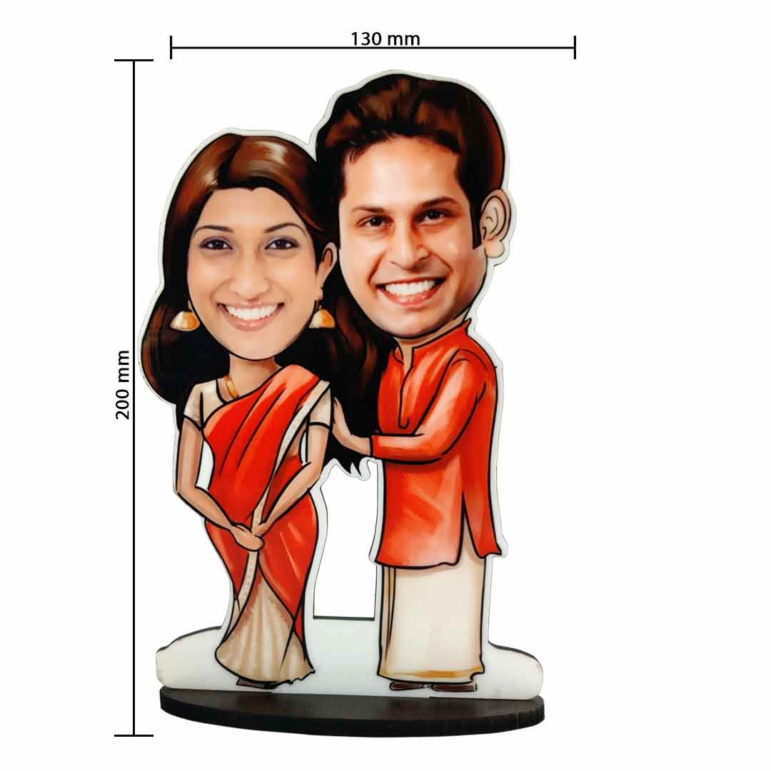 traditional-dress-couple-caricature-3 Personalized Traditional Couple Caricature Standee