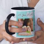 Coffee mug with print - Mug for Wedding - Black mug