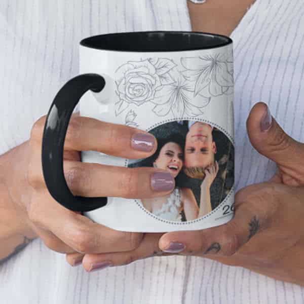 Unique Floral Print Coffee Mug for Wedding Gifts