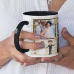 Coffee mug with print - mug for just married couple - Black mug