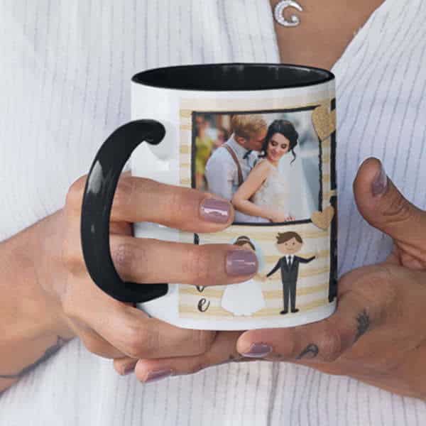 Coffee mug with print – mug for just married couple – Magic mug