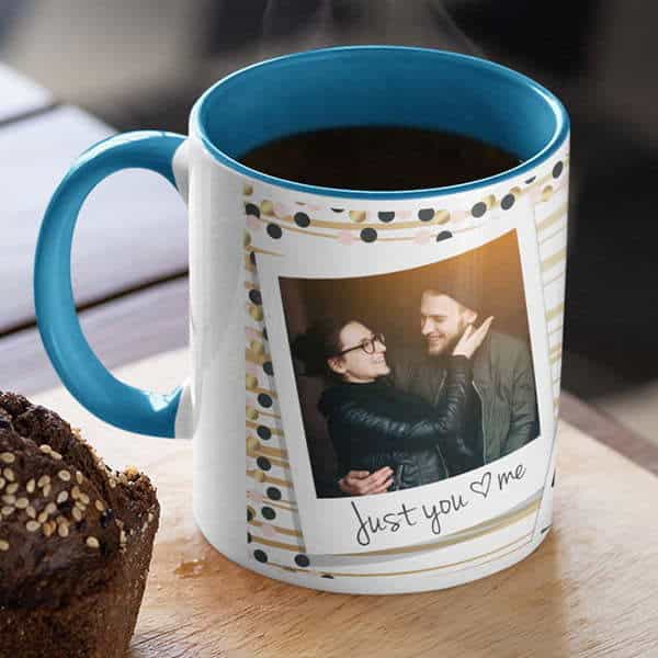 Coffee mug with print – Happy valentine’s day – Black mug