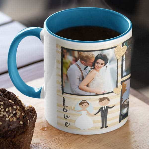 Coffee mug with print – mug for just married couple – Magic mug