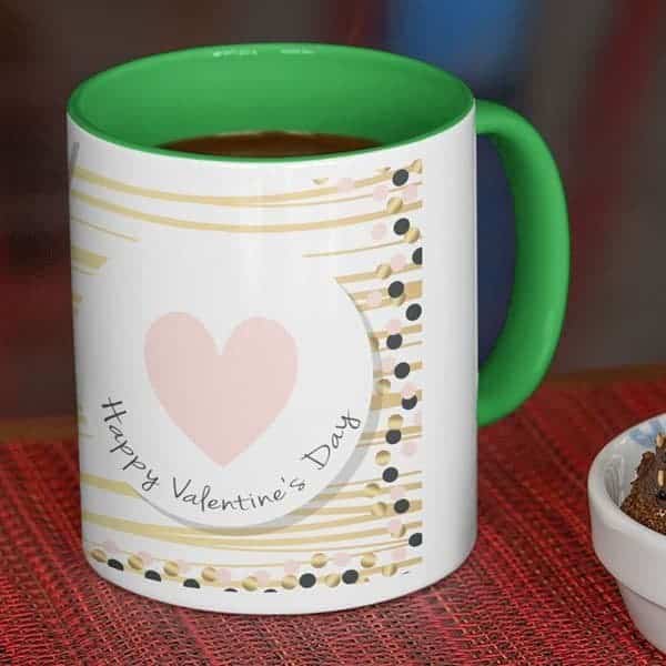 Coffee mug with print – Happy valentine’s day – Black mug