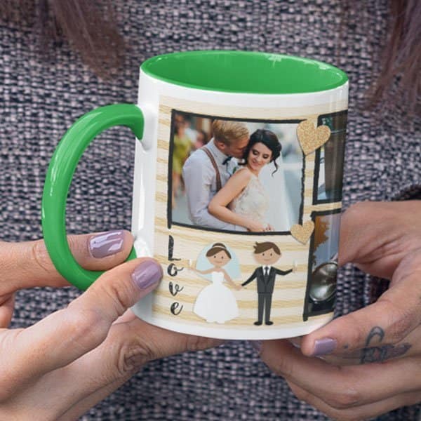 Coffee mug with print – mug for just married couple – Magic mug