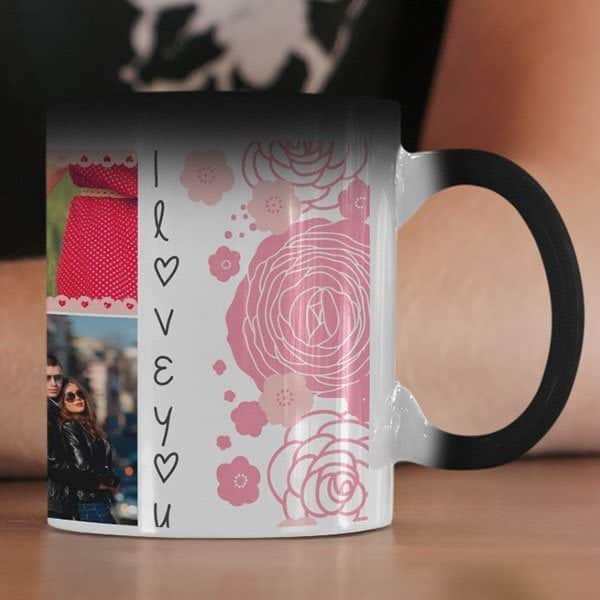 Coffee mug with print – I love you – Magic mug