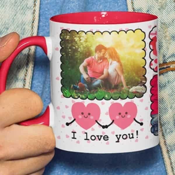 Magic mug with print – Be my Valentine, I love you