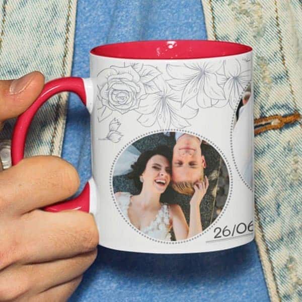 Unique Floral Print Coffee Mug for Wedding Gifts