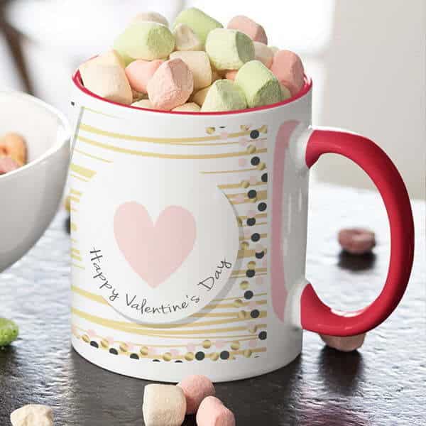 Coffee mug with print – Happy valentine’s day – Black mug