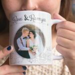 Coffee mug with print - Floral design mug - White