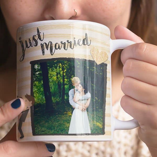 Coffee mug with print – mug for just married couple – Magic mug