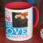 Coffee mug with print - All you need  is love- Red mug
