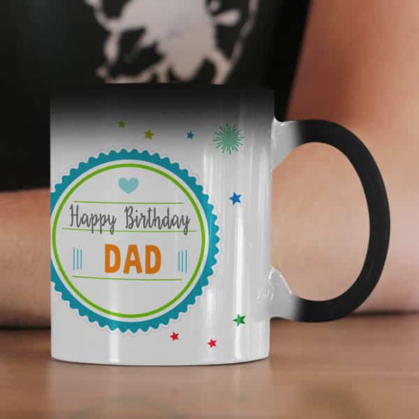 Coffee mug with print – Happy birthday dad – Magic mug