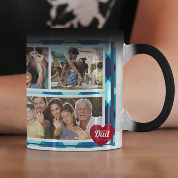Coffee mug with print – Happy birthday dad  3 Photos- Magic mug