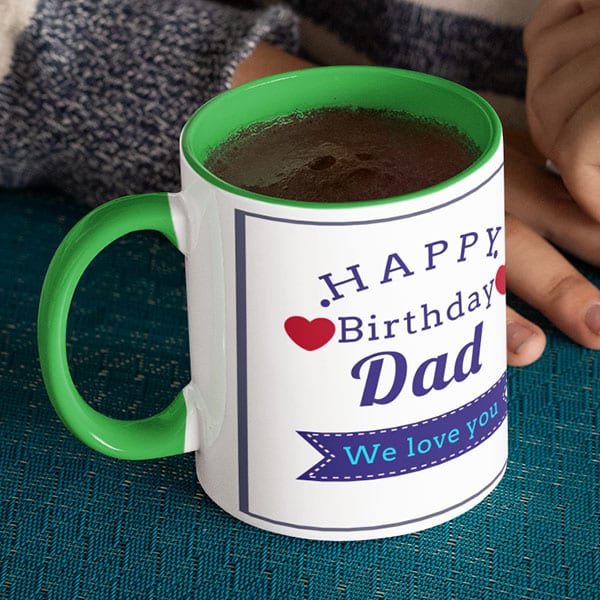 Coffee mug with print – Happy birthday dad  3 Photos- Magic mug