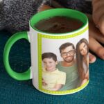 Coffee mug with print - Best dad in the world- Green mug