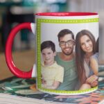 Coffee mug with print - Best dad in the world- Red mug