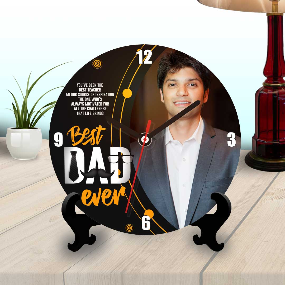 Best dad ever personalized table clock round Best dad ever personalized table clock round