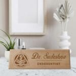 Personalized Wooden Dentist Name Plate for Clinic