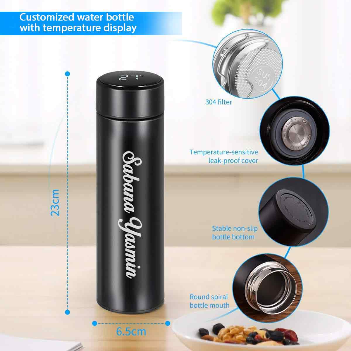 customized-water-bottle-with-temperature-display Customized name engraved vacuum flask with temperature display