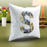 Customized photos pillow with A-Z Monogram theme