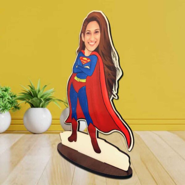 Personalized Superhero Woman Caricature Standee Gift