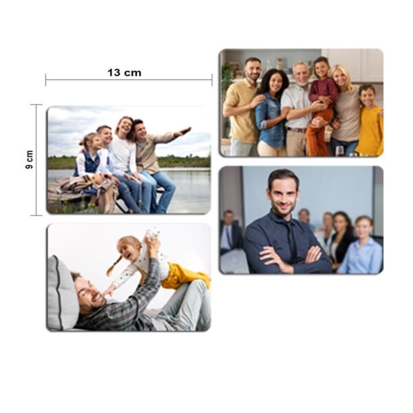custom fridge magnet with photos rectangle shape – set of 4 pcs
