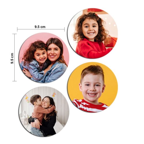 custom fridge magnet with photos round shape – set of 4 pcs