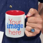 Coffee Mug with Print - Happy Valentine's day - Blue mug 2