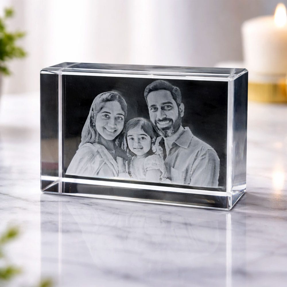 Personalized Crystal Photo Block - 3D Laser Engraved Personalized Crystal Photo Block - 3D Laser Engraved