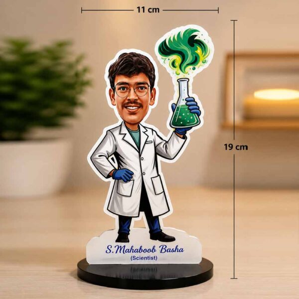 Personalized Scientist Caricature with Acrylic Stand